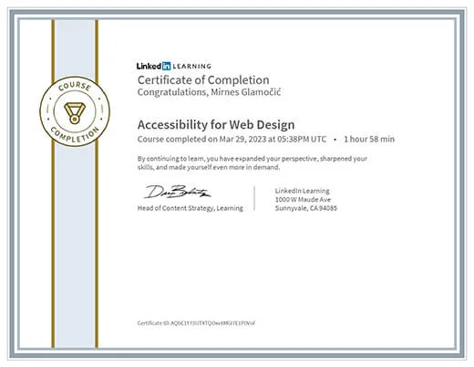 Certificate Accessibility for Web Design