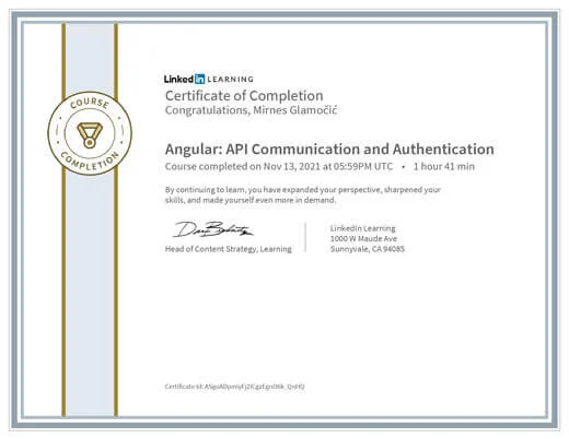 Certificate Angular API Communication and Authentication