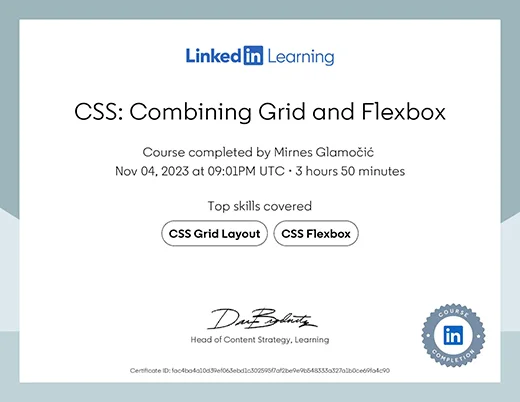 Certificate CSS Combining Grid and Flexbox