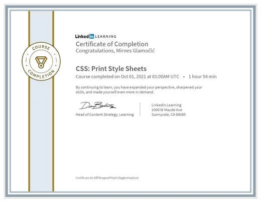 Certificate CSS Print Style Sheets