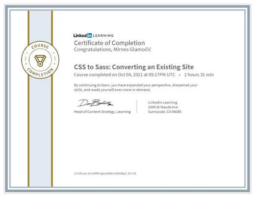 Certificate CSS to Sass Converting an Existing Site
