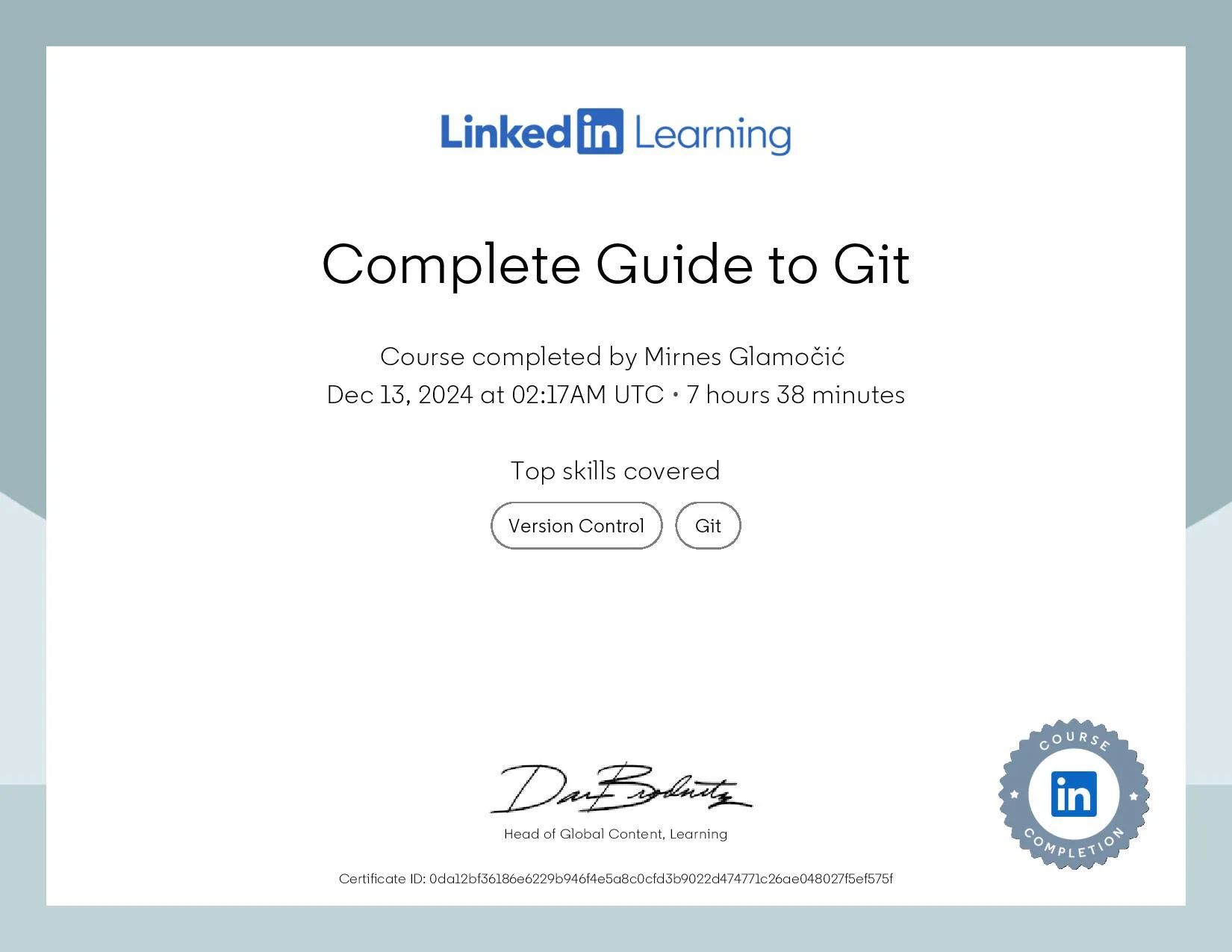 Certificate Complete Guide to Git