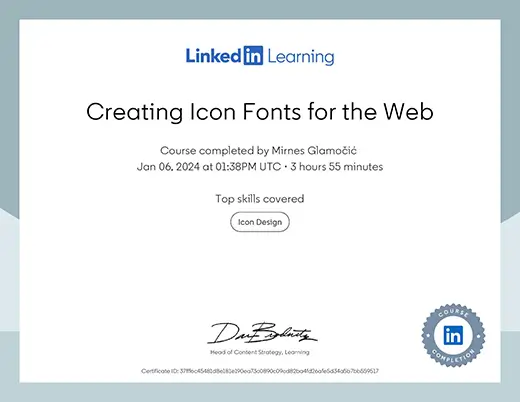 Certificate Creating Icon Fonts for the Web