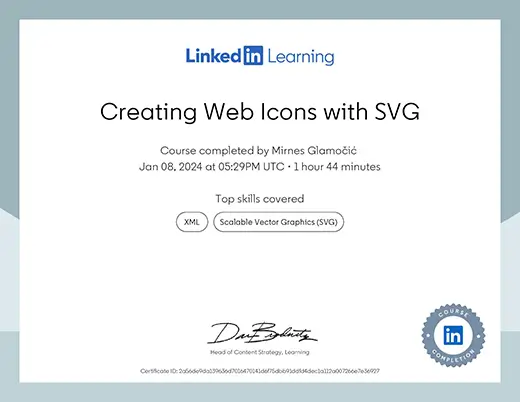 Certificate Creating Web Icons with SVG