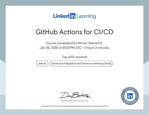 Certificate GitHub Actions for CICD