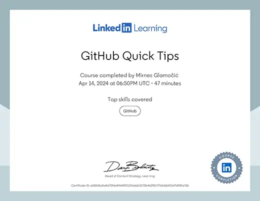 Certificate GitHub Quick Tips
