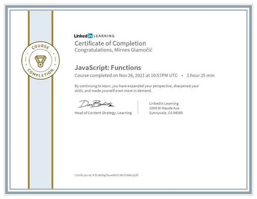 Certificate JavaScript Functions