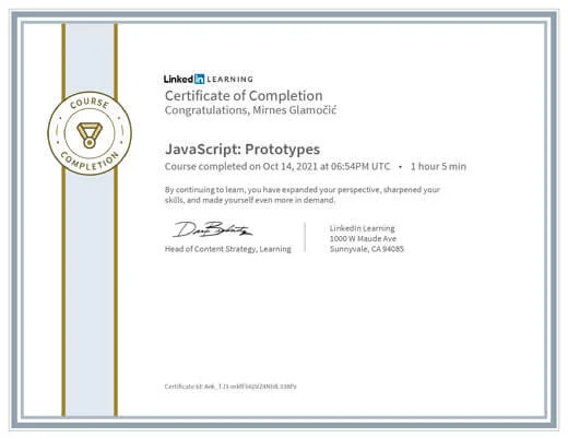 Certificate JavaScript Prototypes