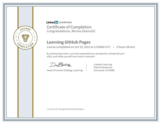 Certificate Learning GitHub Pages