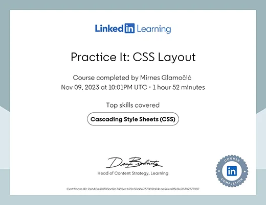 Certificate Practice It CSS Layout