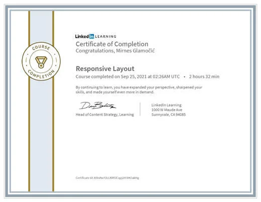 Certificate Responsive Layout