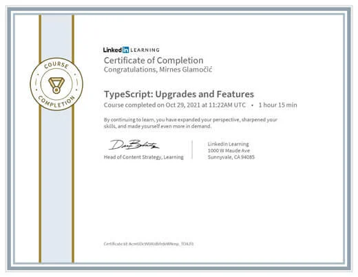 Certificate TypeScript Upgrades and Features