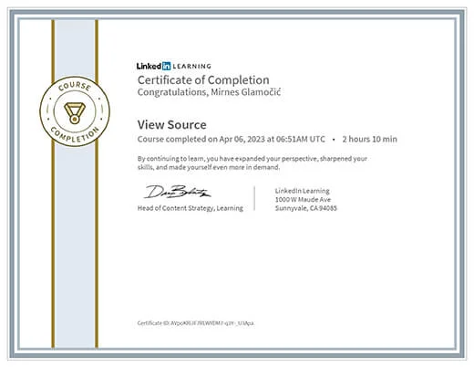 Certificate View Source