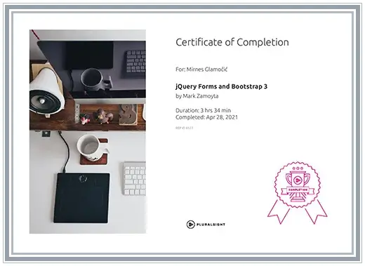 Certificate jQuery Forms and Bootstrap 3